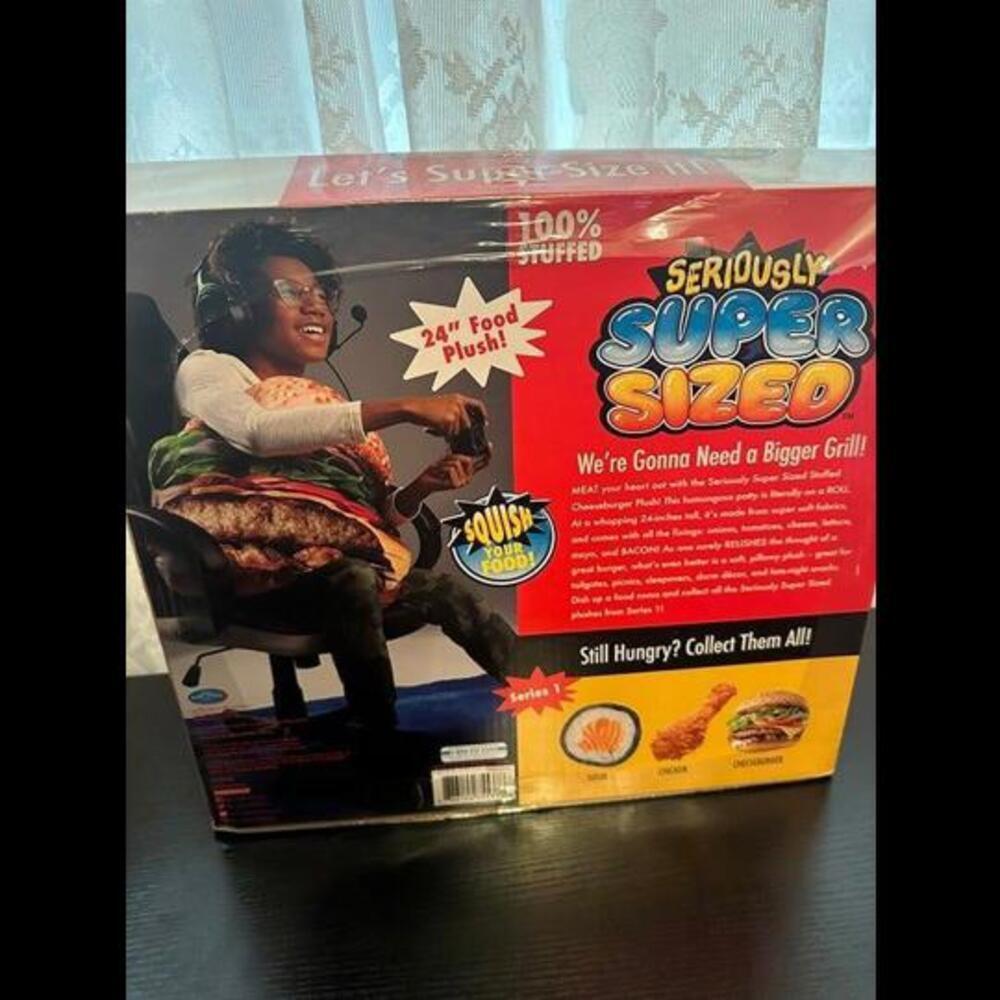 Giant Cheeseburger Food Plush - Seriously Super Sized Comfort! - Picture 3 of 3
